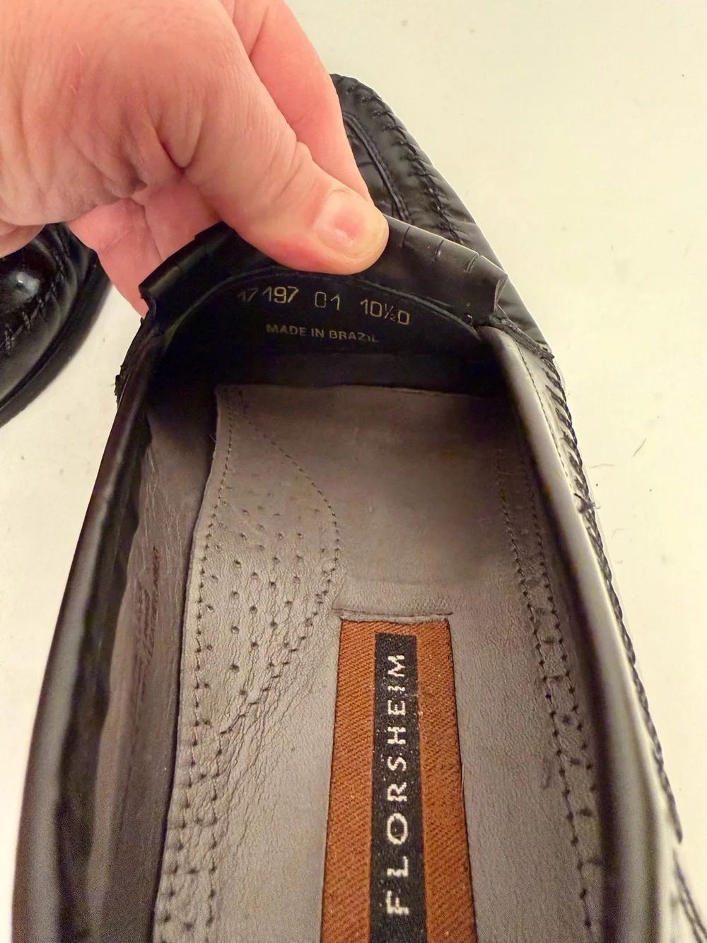FLORSHEIM Black Leather Dress Shoes Woven Front Vamp Tassel Loafers Sz. 10.5 D
